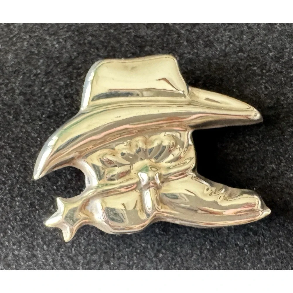 TR-97 Mexico 925 Sterling Silver Cowboy Bolo Slide Boot & Western Hat 9.7g